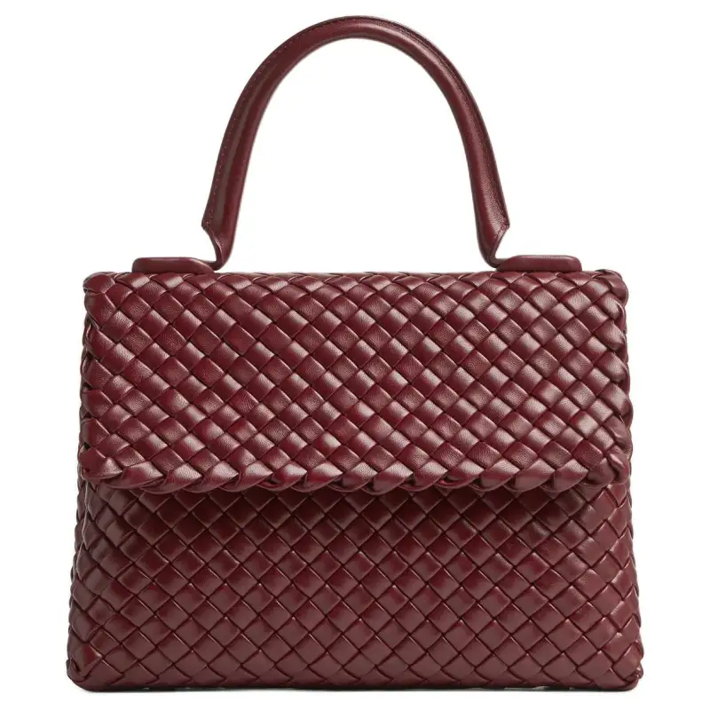 Bottega Veneta Patti Lambskin Shoulder Bag, Crossbody Bag, Handbag Small Women's Cherry Red
