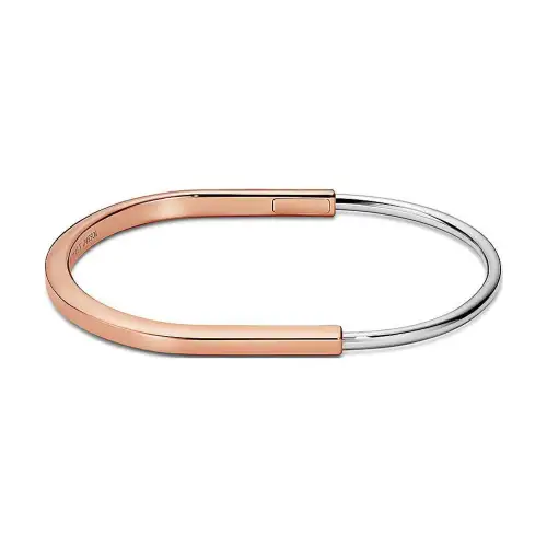 TIFFANY & CO. 18K White Gold Bangles Unisex Gold/Silver