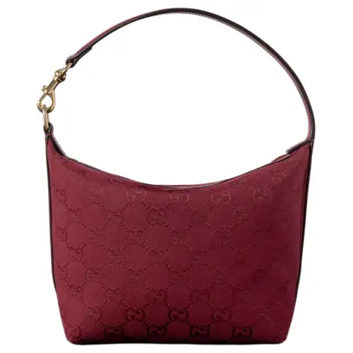 GUCCI Canvas With Leather Trim Handbag, Shoulder Bag Extra Mini Women's Red