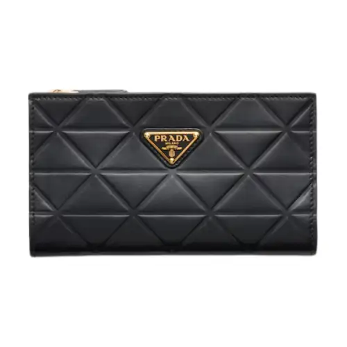 PRADA Leather Wallet Large Women's Black