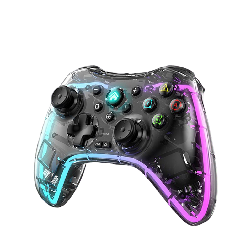 MUYKUY Game Controller Wireless Wired RGB Glare Transparent Body Multi-Platform Compatible Supports Switch Computer Smart TV Tablet Android IOS Mobile Phone Wireless Bluetooth Connection King of Glory Game Controller