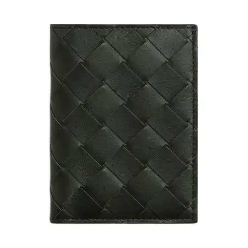 Bottega Veneta Cow Leather Card Holder Men's Dark Green & Ice Blue & Dark Red & Pineapple Yellow