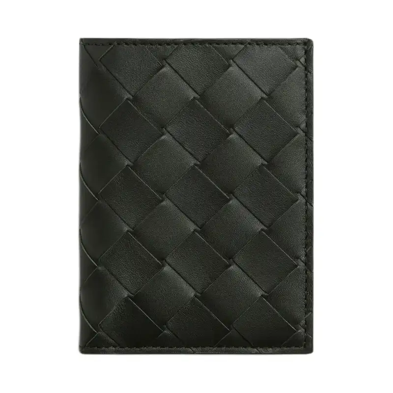 Bottega Veneta Cow Leather Card Holder Men's Dark Green & Ice Blue & Dark Red & Pineapple Yellow