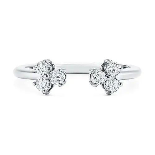 TIFFANY & CO. Diamond Platinum Rings Unisex Silver