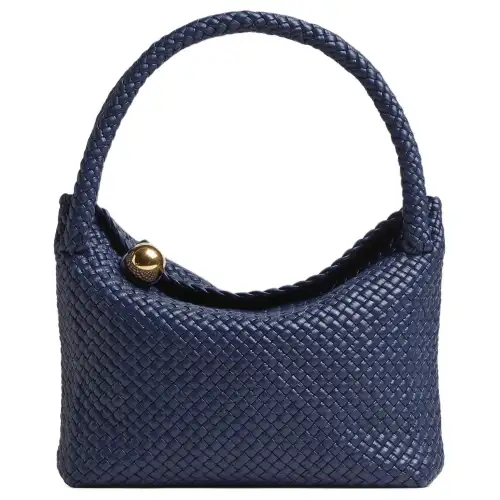 Bottega Veneta Cow Leather Handbag, Shoulder Bag Small Women's Duke Blue
