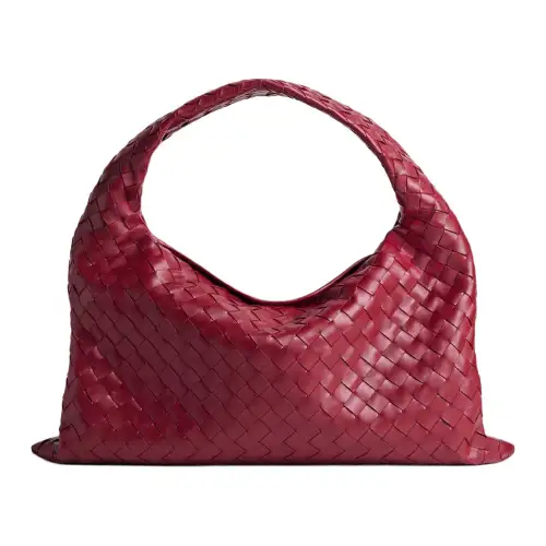 Bottega Veneta Cow Leather One Shoulder Handbag Small Women's Dark Red