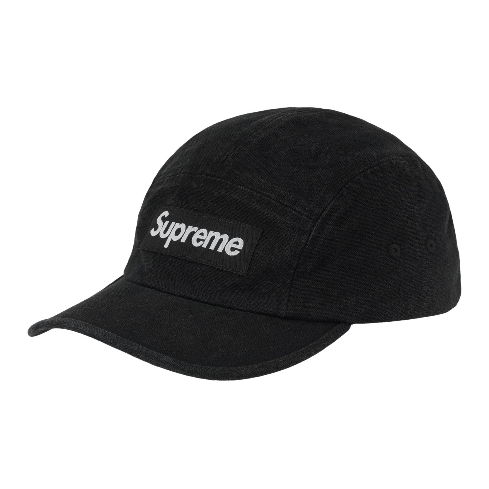 Кепка Supreme WASHED CANVAS CAMP CAP (черная)