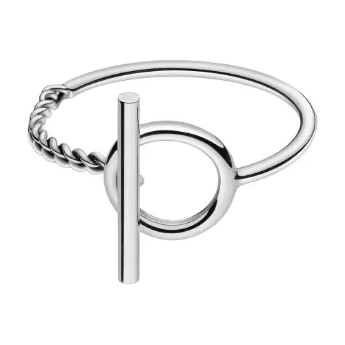 HERMES Silver Bangles Unisex Silver