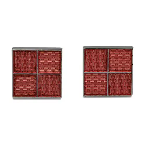 LOUIS VUITTON 925 Sterling Silver Cufflinks Women's Red