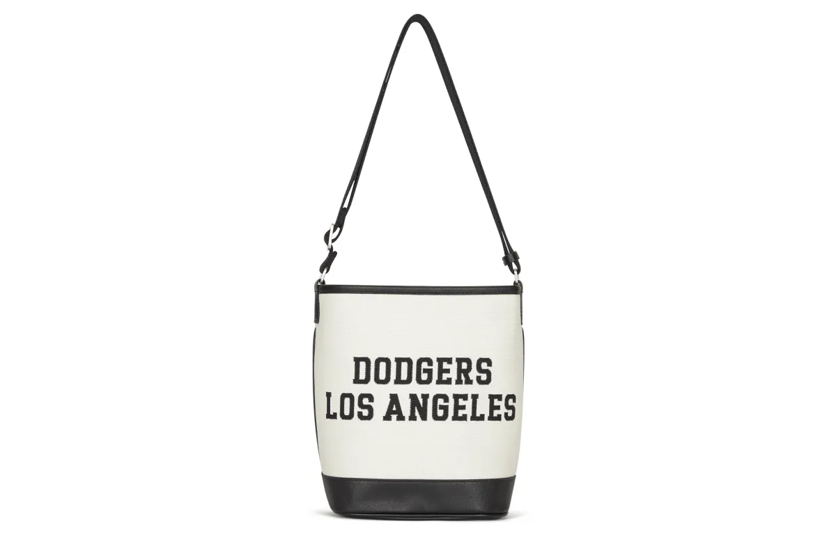 MLB Cotton With Polyester Bucket Bag, Shoulder Bag, Crossbody Bag, Handbag Regular Unisex Linen Cream