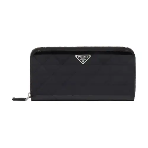 PRADA Shiny Leather Wallet Men's Black