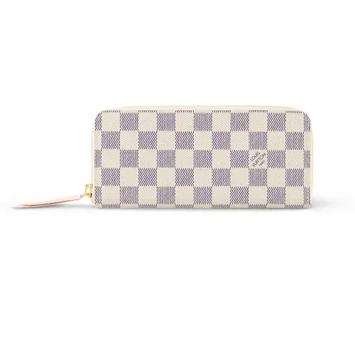 LOUIS VUITTON Clemence Wallet Damier Azur White