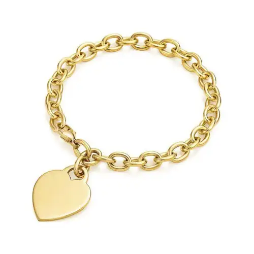 TIFFANY & CO. 18K Yellow Gold Heart charm Bracelet