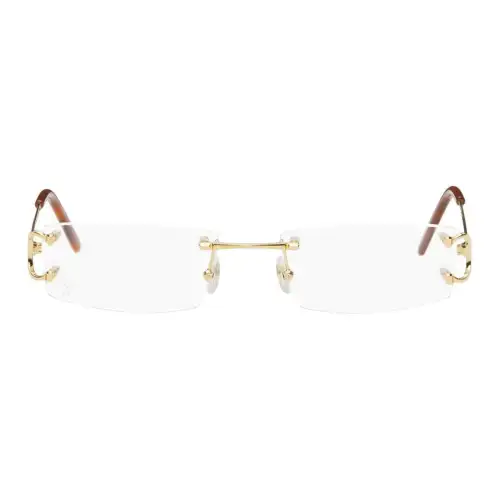 CARTIER Metal Acetate Rectangular Eyeglass Frames Women's Gold
