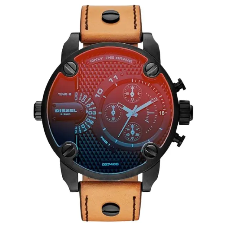 DIESEL Wrist Watches Quartz Movement Leather Strap 51mm Black Dial Men's Watches ['50', 149262]m Waterproof