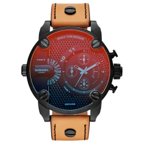 DIESEL Wrist Watches Quartz Movement Leather Strap 51mm Black Dial Men's Watches ['50', 149262]m Waterproof