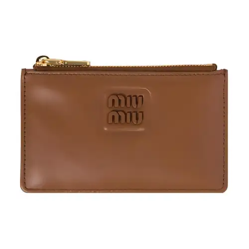 MIU MIU Leather Envelope Bag Wallet Regular Women's Brown