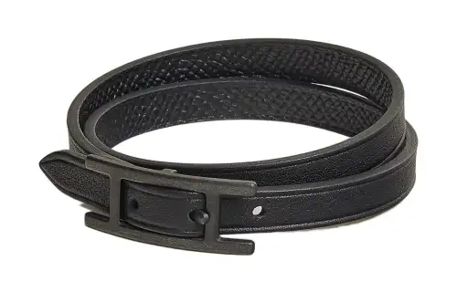 HERMES Behapi Calfskin Wristbands Unisex Black