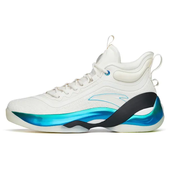 ANTA KT7 Basketball Shoes Men High-Top Ivory White/Lake Blue