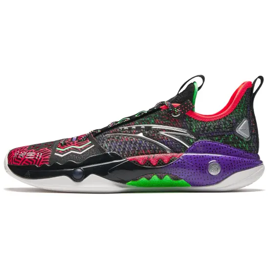 Anta Frenzy 5 Pro Cushioning Wear Resistant Low Top Basketball Shoes Men's Black Multicolor