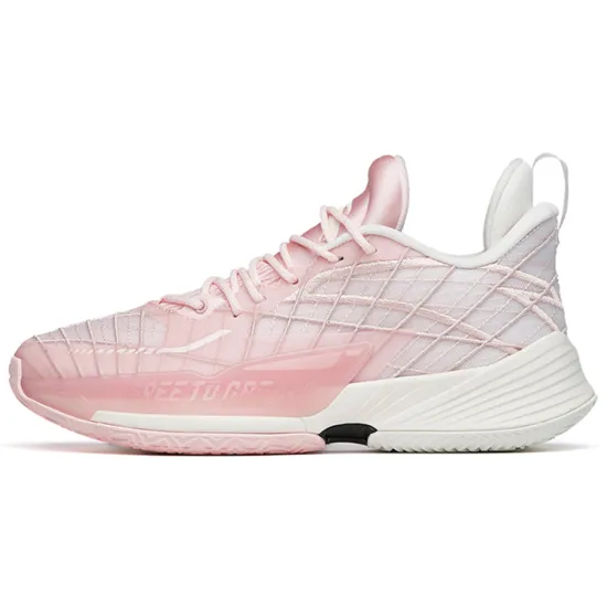 ANTA Light Horseman 3 Basketball Shoes Men Low Top Fragrant Flower Powder/Ivory White