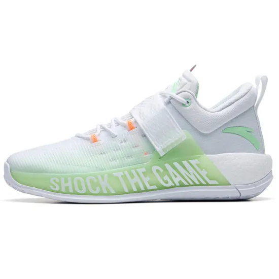 ANTA Hengsao4 Basketball Shoes Men Low-Top Ivory White/Green
