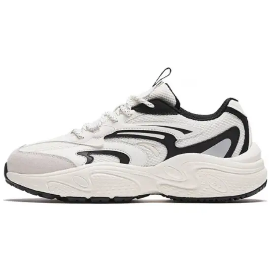 Anta C37 Series Anti-Slip Wear-Resistant Low-Top Casual Shoes Women's White Black
