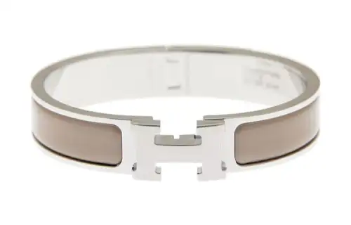 HERMES Clic H Bangles Women's Gray