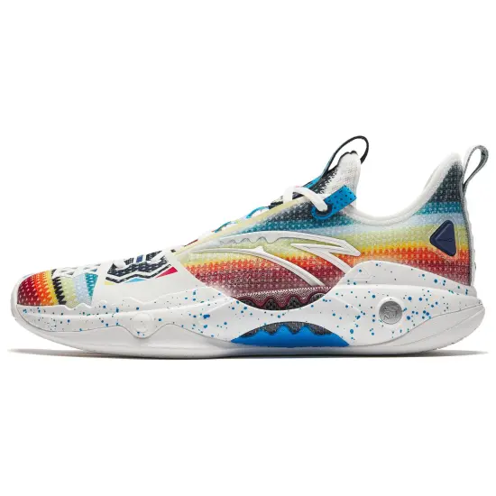 ANTA Frenzy 5 Pro Basketball Shoes Men Low-Top White Blue Red