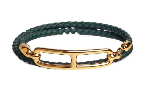 HERMES Roulis Bangles Unisex Green