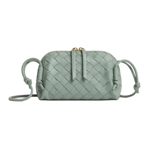 Bottega Veneta Sheepskin Crossbody One Shoulder Clutch Women's Sage Green