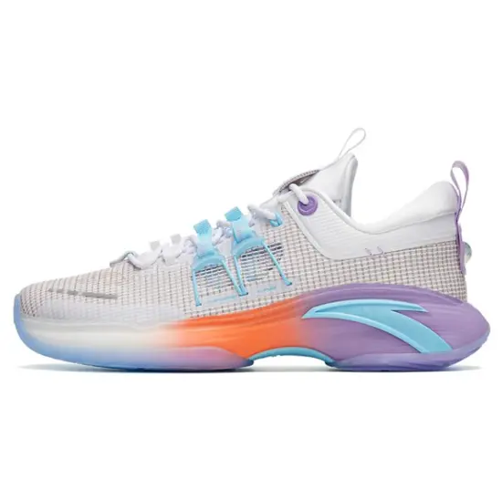 ANTA ZUP Series Basketball Shoes Men Low-Top Purple White