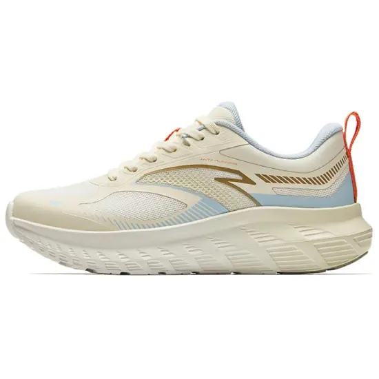 ANTA Light Cloud Running Shoes Women's Low-Top Ivory White/Light Beige/Aqua Sky Blue