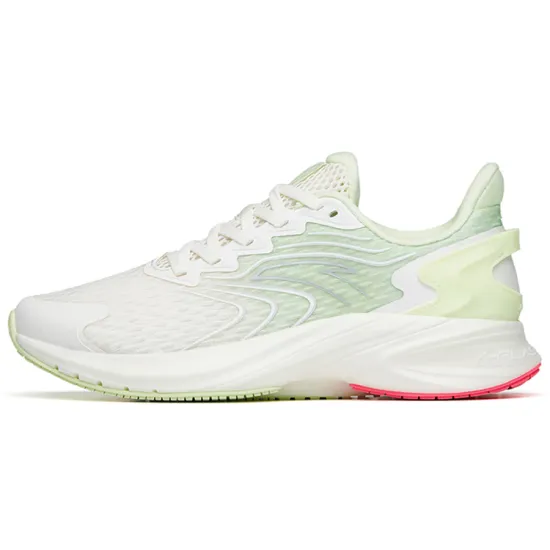 ANTA Antelope Run 2 Running Shoes Women's Low-Top Ivory White/Fluorescent Glow In The Dark Green