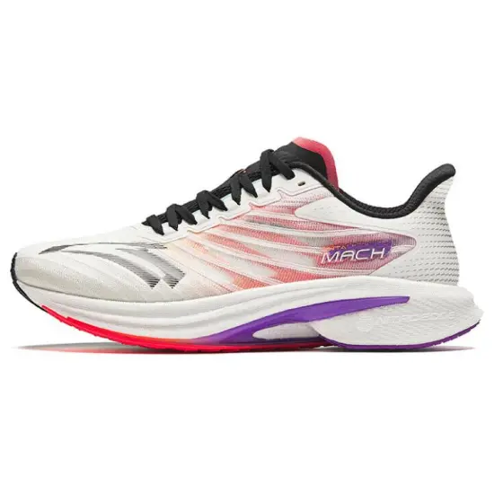 Anta MACH Mach 4.0 Cushioned Slip Resistant Rebound Low Top Running Shoes Men's Black White