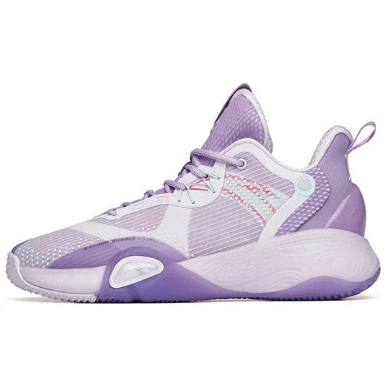 Anta Bubble Bomb Cushioning Anti Slip Wear Resistant Breathability Low Top Performance Basketball Shoes Men's Purple