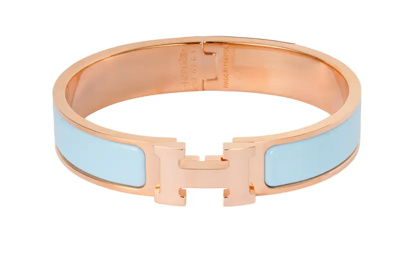 HERMES Clic H Classic Vintage Bangles Women's Blue