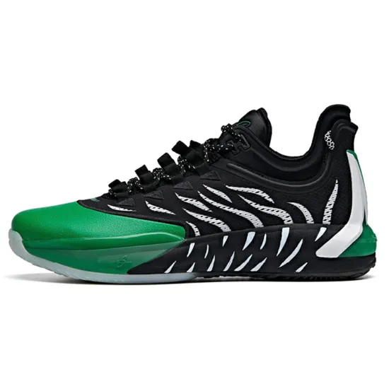 ANTA GH1 Basketball Shoes Men Low-Top Black White Green