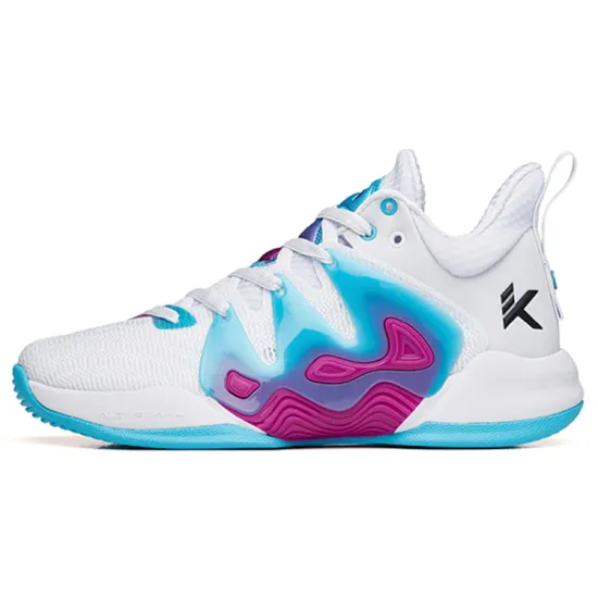ANTA Mountain 1 Basketball Shoes Men Low-Top White/Lake Blue/Dragon Purple