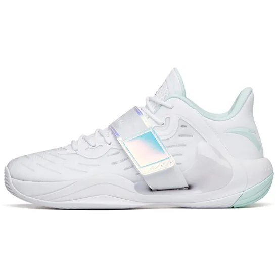 ANTA Water Flower 4 Basketball Shoes Men Low-Top ANTA White/Ice Pink Blue