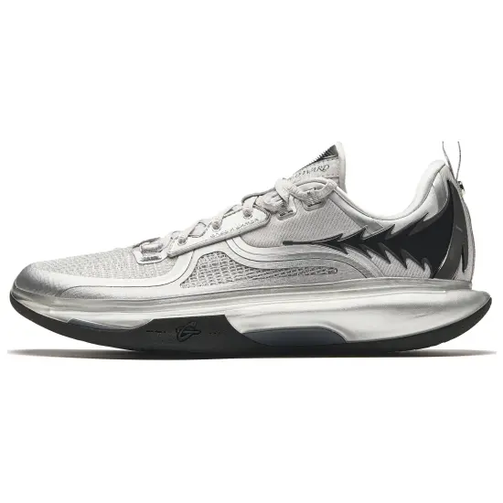 ANTA GH5 Basketball Shoes Men Low-Top Silver/Basic Black