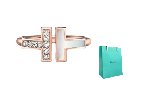 TIFFANY & CO. 2010s Pre owned 18kt Rose Gold T Wire Diamond Ring