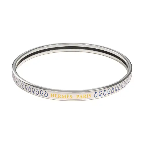 HERMES Enamel Bangles Unisex Pink