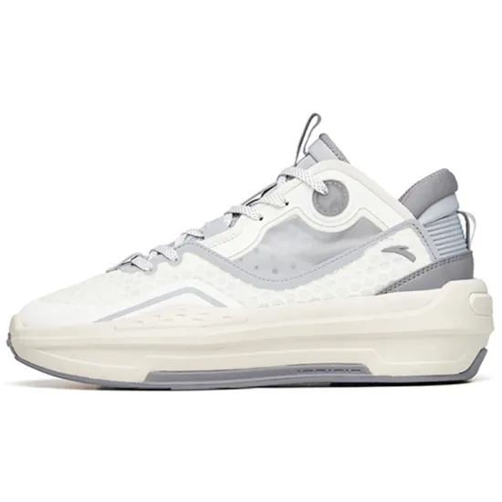 ANTA C37 2.0 Skateboard Shoes Men Mid-Top Ivory White/Misty Grey