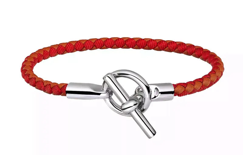 HERMES Glenan H Bangles Women's Red