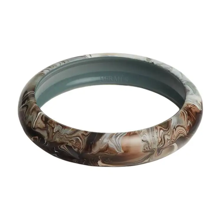 HERMES Lacquer Wood Bangles Women's Multicolor