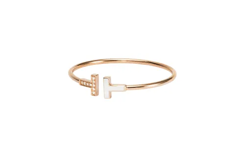 TIFFANY & CO. Tiffany, sophisticated diamond bracelet pearl, 750 sample gold