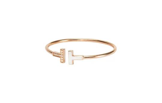TIFFANY & CO. Pre Owned 18K Gold T Diamond Bracelet