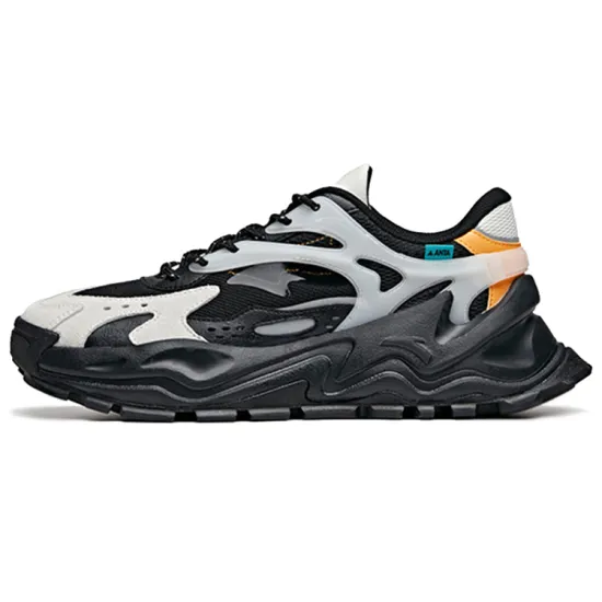 ANTA Hot Chunky Sneakers Men Low-Top Black Gray