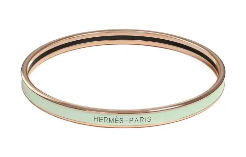 HERMES Uni Rose Gold plated Bangles Women's Green